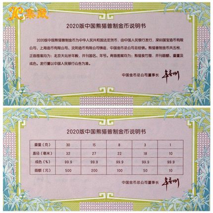 2020年熊猫500元金币
